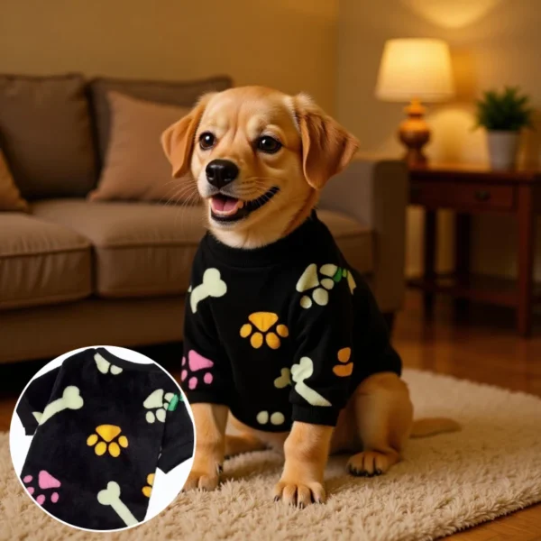 Dog Bone Flannel Dog Sweater