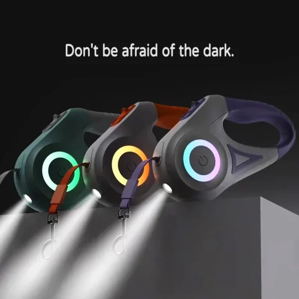 LED Retractable Dog Flashlight Leash
