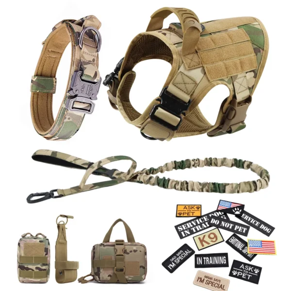 Military Large Dog Harness Collar & Accessories