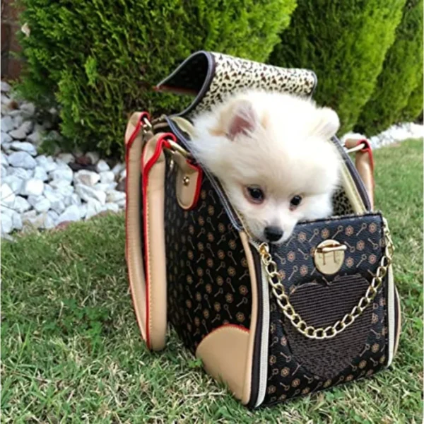 Luxury Leather Small Dog /Cat Handbag Carrier